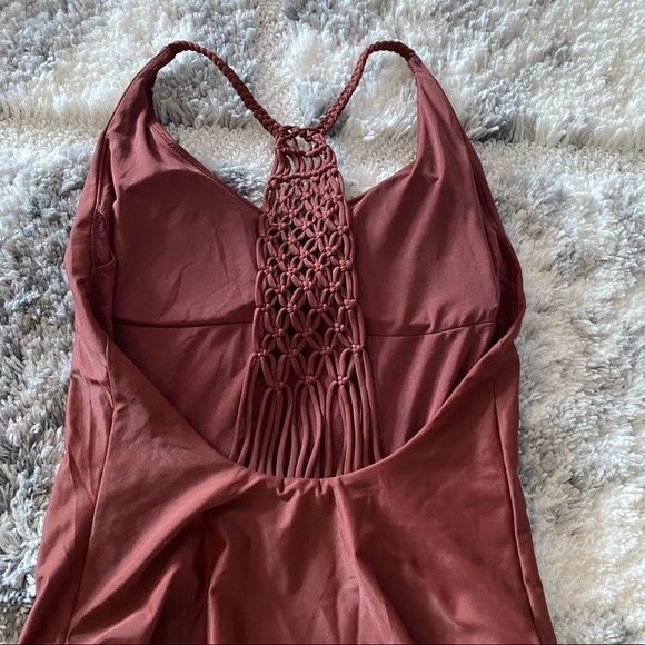 Aerie One Piece Swimsuit Macrame Detail NWT - Picture 3 of 7